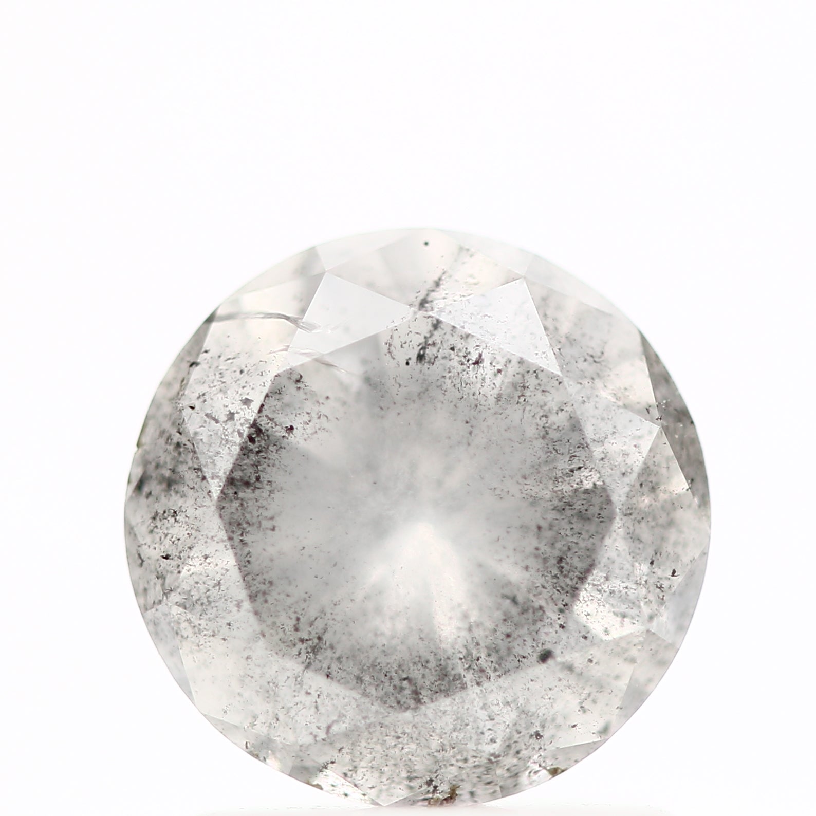 1.39 Carat Salt and Pepper Diamond Round Shape Gray Natural Loose Diamond